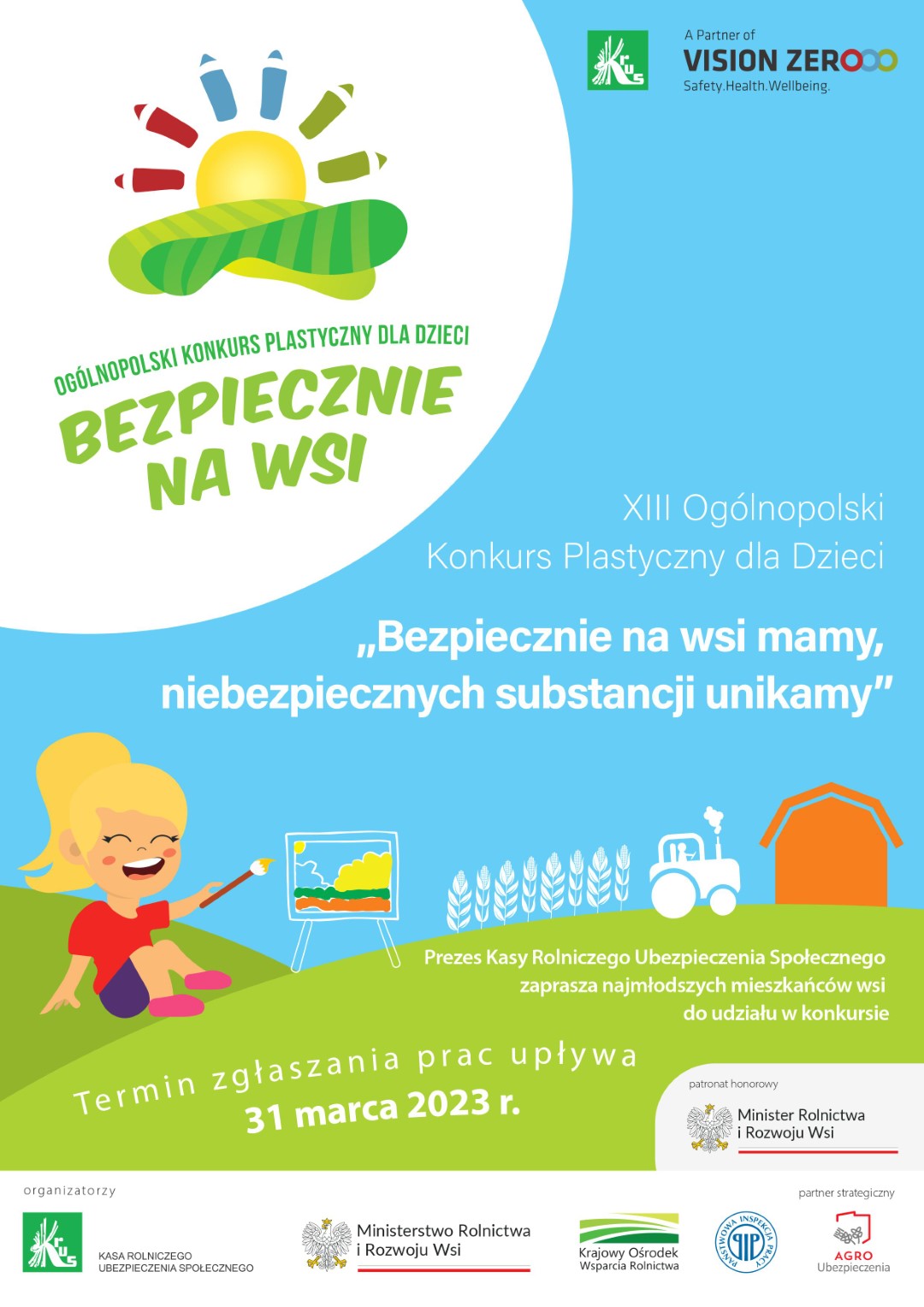 Oglnopolski konkurs plastyczny dla dzieci - BEZPIECZNIE NA WSI